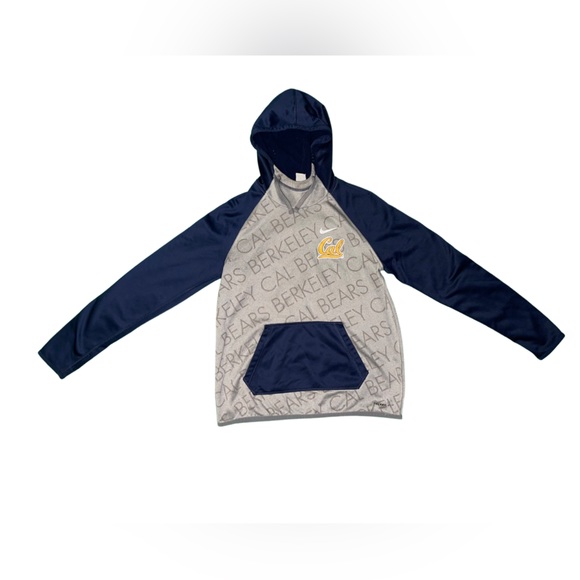 Nike Mens Small Gray Dri Fit Pullover Hoodie Hooded Cal Berkeley Sweatshirt - Picture 1 of 4